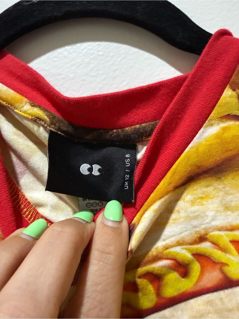 Women’s Lazy Oaf Fast Food Graphic Print Crop Top, size 8
